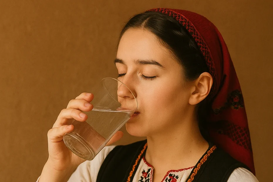 момиче пиещо вода от чаша
