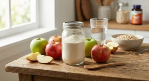 снимка на ябълков пектин на маса в домашни условия